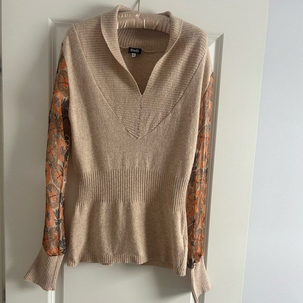 Dolce & Gabbana Women's Shawl Collar Silk Long Sleeves sweater, size M